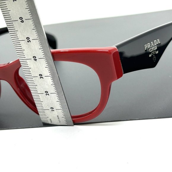 PRADA VPR13Q Eyeglasses in color SMN 1O1 Eyeglasses Frames Italy Red Black 52 mm - Picture 10 of 14